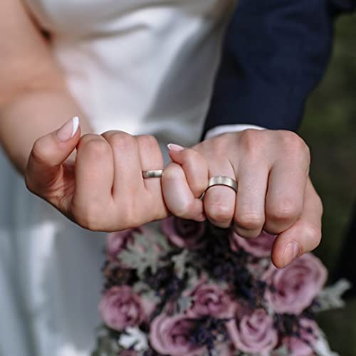 King Will Titanium Wedding Band for Men Women-Sliver/Black/Gold Plated Pure Titanium Wedding Ring, 3-9mm Widths Available Brushed Matte Design Comfort Fit Size 4-164