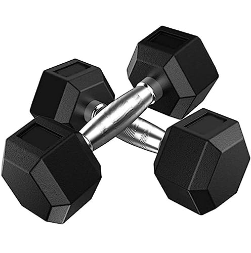 JFGCTYHXY Mancuernas,Mancuernas, Juego de Mancuernas hexagonales Hierro Macizo con Revestimiento Goma y Asas Metal for Deportes en casa Fitness(10kg(5kg*2))