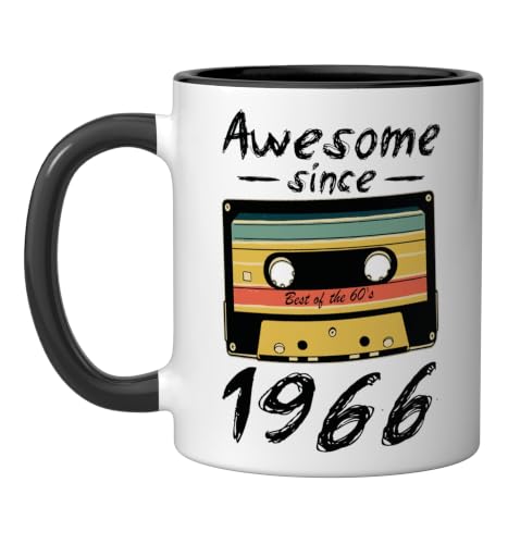 Taza Cerámica 1966 Birthday Negro Blanco 11oz miniatura 1