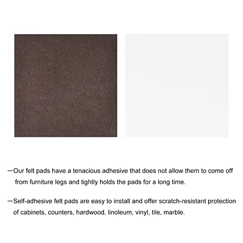 uxcell Felt Furniture Pads, 5-inch x 5-inch Self Adhesive Cuttable Anti Scratch Square Floor Protectors for Furniture Legs Hardwood Floor, Brown 4Pcs by uxcell - Used condition - Image 3
