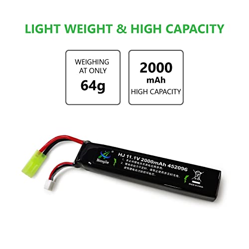 Runcam 11.1V Lipo Airsoft Battery With Mini Tamiya Connector & 3S Balance Charger & Lipo Safe Bag Combo For Airsoft Guns Aifsoft Rifle #TOP7