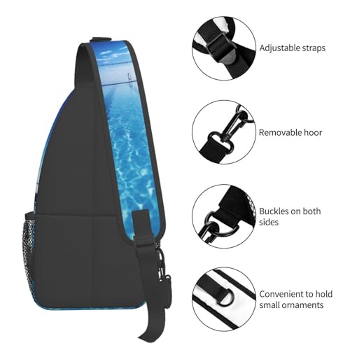 Mochila cruzada deportiva negra para adultos miniatura 5