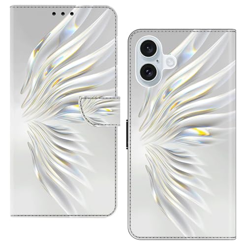 Étui portefeuille iPhone 16 résistant aux chocs avec rabat cuir