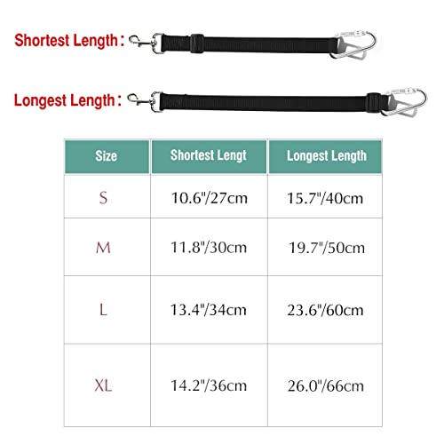 Vavopaw Dog Vehicle Safety Vest Harness, Adjustable Soft Padded Mesh Car Seat Belt Leash Harness With Travel Strap And Carabiner For Most Cars, Size Large, Black #TOP6