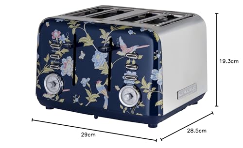 VQ Laura Ashley Toaster 4-Scheiben-Toaster mit einstellbaren Heiz-, Auftau- und Aufwärmmodi - Toaster aus Edelstahl Vintage-Toaster mit Aufsatz zum Aufwärmen von Croissants - Elvaden Marine 10 VQ Laura Ashley Toaster 4-Scheiben-Toaster mit einstellbaren Heiz-, Auftau- und Aufwärmmodi - Toaster aus Edelstahl Vintage-Toaster mit Aufsatz zum Aufwärmen von Croissants - Elvaden Marine