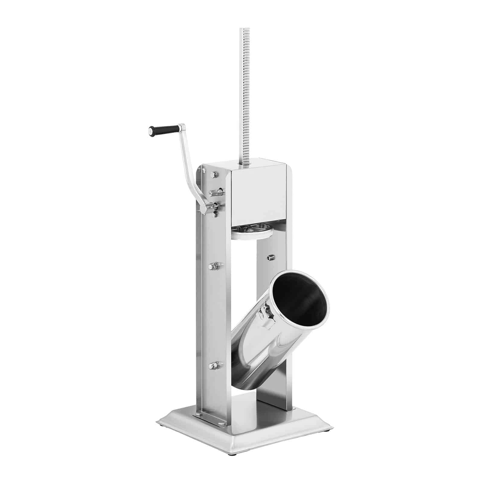 Royal Catering Poussoir À Saucisse Machine A Viande Manuel Vertical Bourreuse Embosseuse Charcuterie Main RCWV-5L (Volume 5 l, Cylindre Ø 15 cm, 4 Tubes De Remplissage, 2 Vitesses, Manivelle)