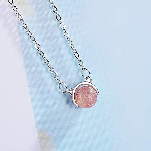 Pendentif chat en pierre naturelle rose le cadeau en argent idéal - 4