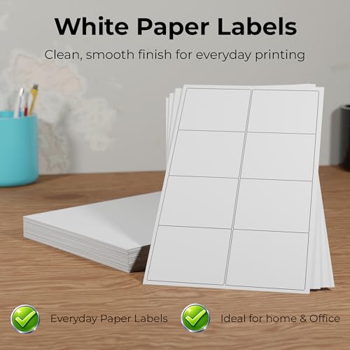 Étiquettes rectangulaires blanches A4 de qualité supérieure LabelLab pour classement - 2