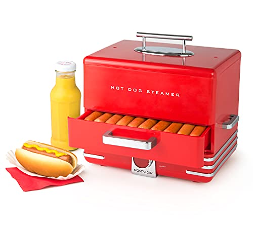 Comparison: Best Hot Dog Cooker 4 Nostalgia Extra Large Diner-Style Steamer 20 Hot Dogs and 6 Bun Capacity, Perfect for Breakfast Sausages, Brats, Vegetables, Fish