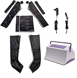 Equipo de Presoterapia Profesional, Masajeador de Pies y Piernas para los Brazo Abdomen Becerros y Pies Masaje con 6 Modos y 9 Intensidades de Compresión de Aire Útil para la Circulación Corporal