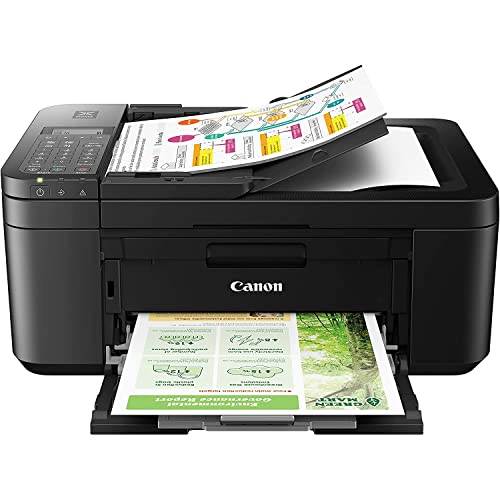canon pixma tr4720 all-in-one wireless printer with auto document feeder mobile printing copy fax and scanner black 5074c002 bundle with dge usb connection cable  small business software kit