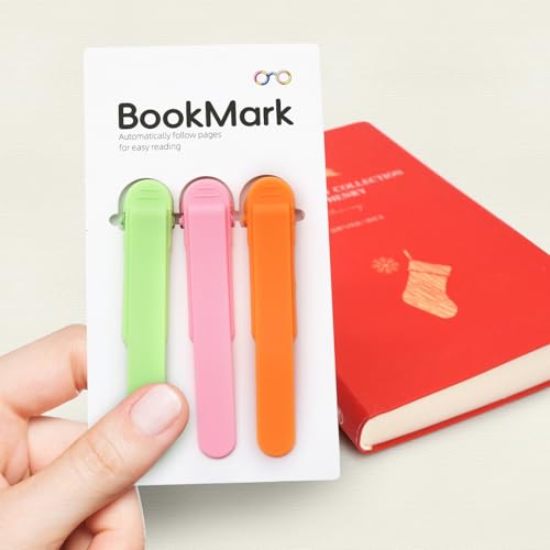 Image of SMUK 3pcs Automatic Silicone Bookmark, Unique Bookmark Page Keeper for Reading Lovers Women Men Kids Teachers, Book Page Holder Markers Clip Book Marks Reading Accessories Gifts