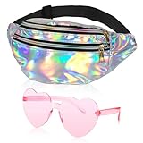 Sac Banane Années 80 Fluo, Lunettes de Soleil de Coeur, Sac Banane...