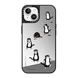 CASETiFY iPhone 14 用 ケース ミラーMagSafe対応 - シルバー (ブラックバンパー)