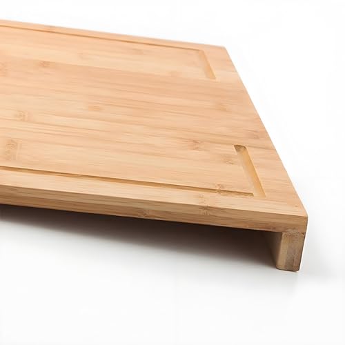 Tabla de cortar rectangular de bambú 55.88x38.1 cm con canal para jugos miniatura 5