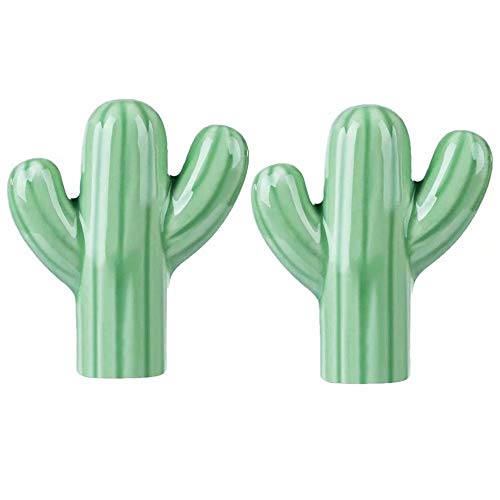 FBSHOP(TM) Lot de 2 boutons de porte en céramique en forme de cactus pour chambre d'enfant, placard, armoire, décoration de tiroir, vert