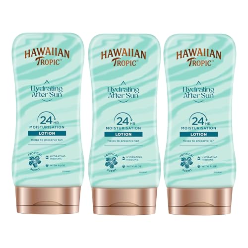 HAWAIIAN Tropic Silk Hydration - After Sun Prolongador del Bronceado Hidratante & Ultra Ligero Aloe Vera, Coco y Papayam Blanco, Pack 3 X 180ml, 540 Mililitros