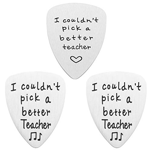 Teacher Gifts for Women - 3PCS Teacher Guitar Pick, Teacher Christmas Appreciation Gifts, Valentine's Day Thank You Gifts for Teacher