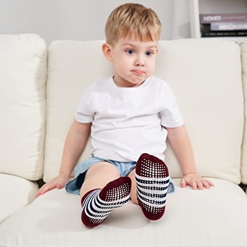 Image of Zaples Baby Non Slip Grip Ankle Socks with Non Skid Soles for Infants Toddlers Kids Boys Girls