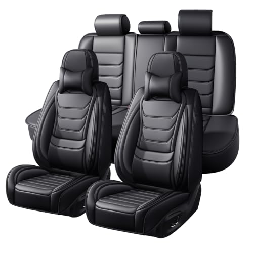 Image of Car Seat Covers Custom Fit Kia Telluride 2020-2026, Waterproof Nappa Leather Car Seat Protector, Breathable Car Seat Cushion, Seat Covers for Car(5 Seats Luxury /Black)