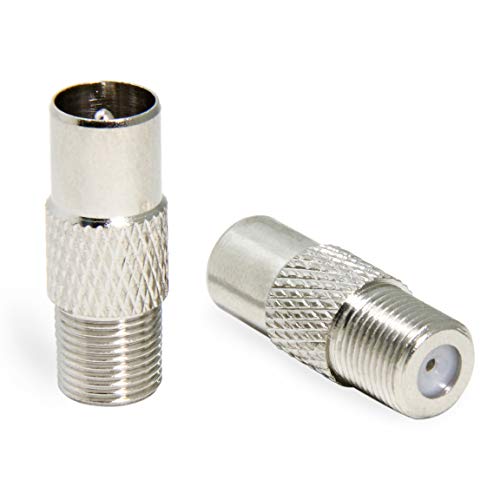 European Tv Adapter, 2 Pack Pal Male To F Female Rf Coax Connector Convertor For Tv, Antenna, Tuner #TOP4