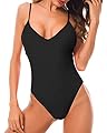 heekpek Donne Sexy Imbottito Costumi da Bagno Bikini Set Monokini Costume da Bagno Costume Intero delle Donne da Bagno Push-up Swimwear, Nero, XL