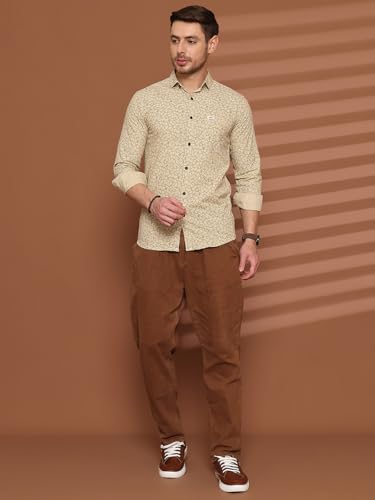 Image of Majestic Man Printed Pure Cotton Slim Fit Casual Shirt