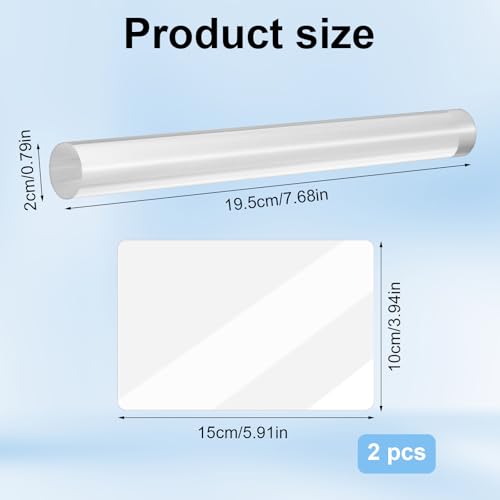 DOPENSPI 2-teiliges Acryl Ton Nudelmatten Set, transparente Polymer Tonwerkzeuge zum Modellieren, Formen und Basteln
