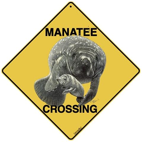 CROSSWALKS Manatee Crossing12" X 12" Aluminum Sign (X10) Cover