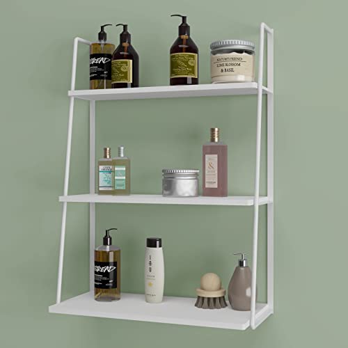 Welland 3-Tier Display Wall Shelf Storage Rack Wall Rack Holder Rack (3-Tier, White) #TOP5
