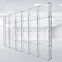 Folding Pop Up Display Stand with Tension Backdrop FrameAluminum Trade Show Exhibition Banner Stand for Concerts Birthdays Weddings & ConferencesIncludes Carrying Bag