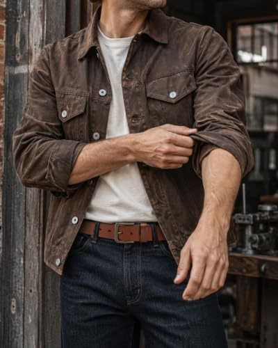 Image of CHAOREN Mens Belts Casual for Jeans - Full-Grain Leather, Durable Cowhide