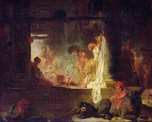 Toile Fragonard Les Lavandières grand format 60x90cm pour décoration murale haut de gamme