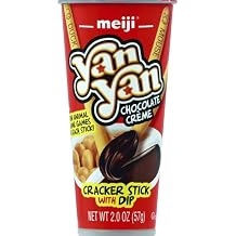 Meiji Yan Yan Chocolate Creme Cracker Stick with Dip, 2 oz