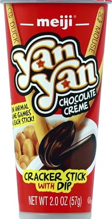 Meiji Yan Yan Chocolate Creme Cracker Stick with Dip، 2 oz