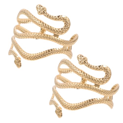 2Pcs Adjustable Snake Arm Cuff Chic Open Armlet Jewelry for Women Eye-catching Fashion Accessory for Parties Weddings and More