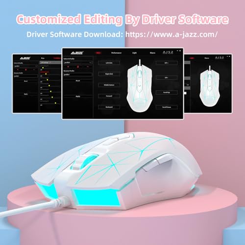 FELICON RGB Lightweight Gaming Mouse, Programmable 7 Buttons, Ergonomic LED Backlit USB Gamer Mice Computer Laptop PC, for Windows Mac OS Linux(Star White) - Thumbnail 7