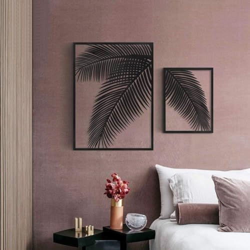 Image of SNS Decor Metal Palm Leaf Set of 2 Wall Art Decorations | Modern Luxury Metal Wall Art Decor, | Perfect 3D Wall Sculpture For Living Room, Drawing Room, Restaurant, Hotel & Office (Design-177)