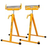 Shall 2-Pack Folding Roller Stand - Heavy Duty 250 LBS Load Capacity - 27.8-43'' Adjustable Height - for Table Saw Outfeed Woodworking