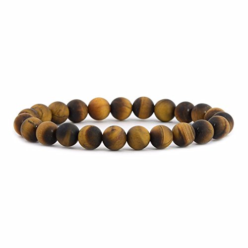 Image of Justinstones Gem Semi Precious Gemstone 8mm Round Beads Stretch Bracelet 7 Inch Unisex