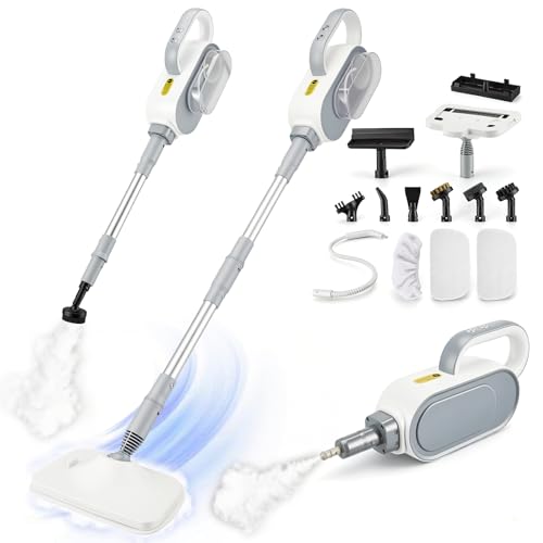 Image of 2-in-1 Steam Mop and Handheld Steamer, 1500W 140℃ Steam Cleaner for Floors Tiles Kitchen Windows, 500ml Tank 5m Cord, 9 Accessories – Lightweight for Hardwood Laminate Marble