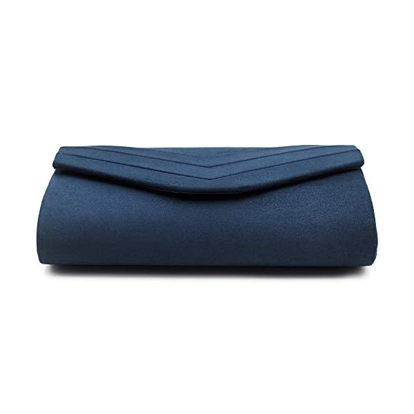 Milisente Clutch Purses for Women Velvet Envelope Evening Bags Classic Shoulder Clutch Purse (Navy) - Image 5