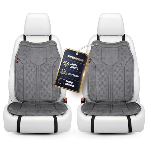 Walser Coussin Premium Voiture Nubo, 2 Protections Anthracite, Housses Avant Haute Qualite Aspect Alcantara, Protections pour Position Avant