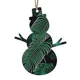 Corde de chanvre à suspendre sécurisée : la corde de chanvre fine de 30 cm de cette décoration de sapin de Noël à imprimé feuille de bananier verte est conçue pour un placement sécurisé. Il s'attache facilement autour des branches et reste en place, même avec des mouvements ou ajustements mineurs de l'arbre.