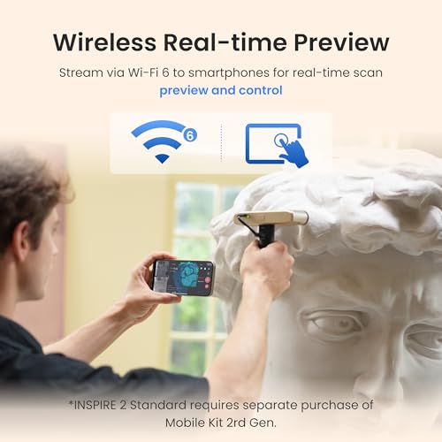 Revopoint INSPIRE 2 3D Scanner for 3D Printing Handheld, Up to 0.03mm Precision, Multi-Line Laser/Structured Light, Wireless/Outdoor Scanning, Full-Color Scan, for iOS/Android/Win/macOS, Standard by Revopoint - Image 6