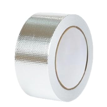 2in x 66ft Reinforced Aluminum Fiberglass Tape High Temperature Resistant Muffler Tape Suitable for Piping/HVAC/Automotive/Heat and Sound Insulation Repair