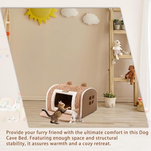 Cama para perros pequeños con forma de tanque y cueva de invierno 4
