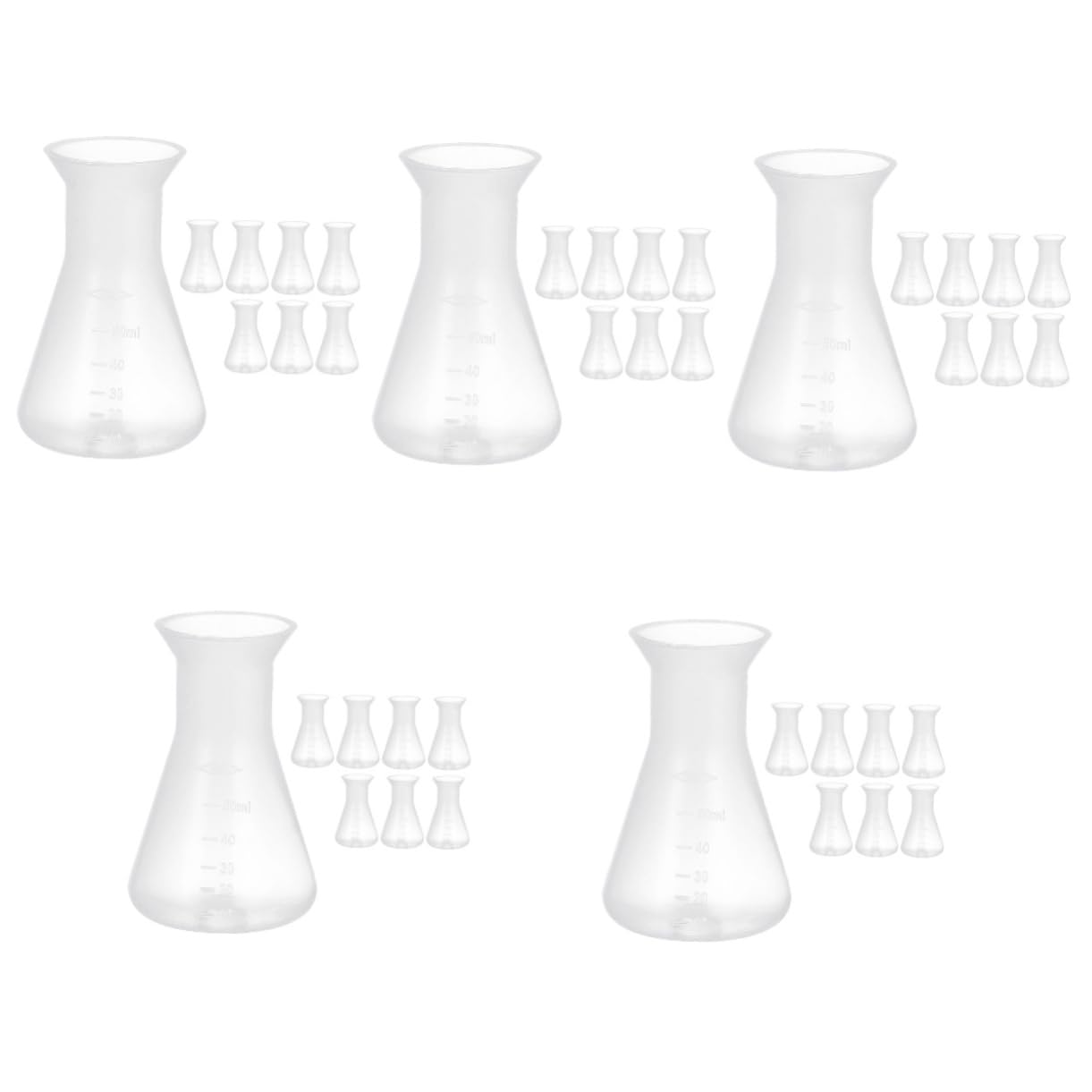 Gatuida 40piezas Frascos Erlenmeyer De Reutilizables Para Laboratorio Diseño De Cuello Estrecho Botellas Científicas Para Experimentos y Preparación De Muestras