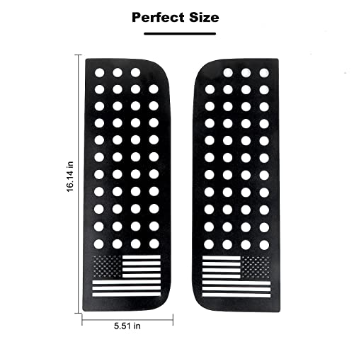 Aluminum Alloy Car Rear Door Window Decals Glass Cover Trim Panel for Jeep Wrangler JL & Unlimited 4-Door 2018-2024 & Gladiator JT (US Flag) by RT-TCZ - Used condition - Image 2
