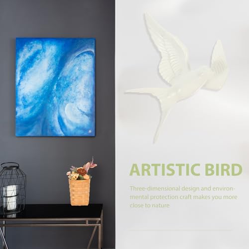 Sculpture murale oiseau 3D résine blanche JECOMPRIS ornement design scandinave